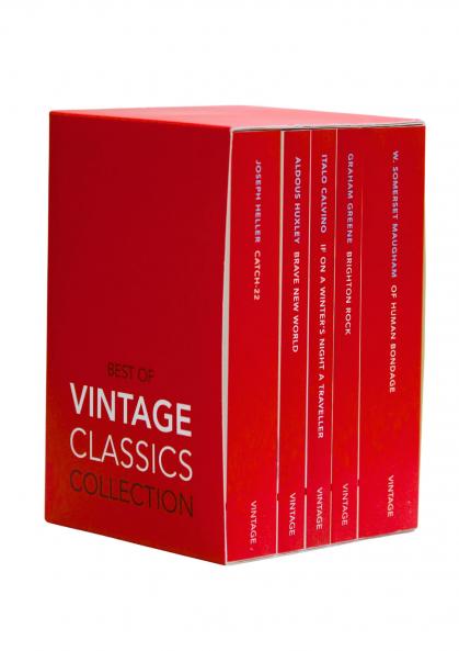 Best of Vintage Collection 5 Books Boxset (Catch-22 Brave New World If On A Winter's Night A Traveller Brighton Rock Of Human Bondage)