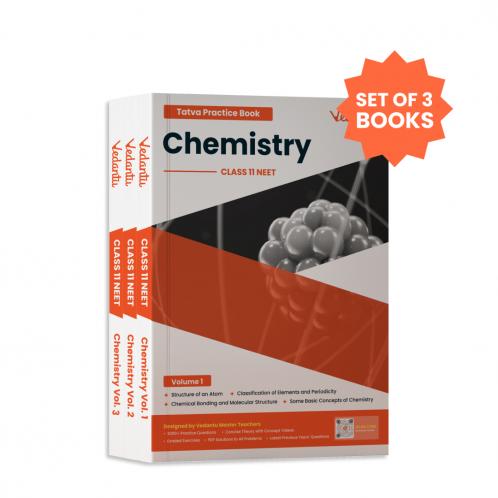 Vedantu NEET TATVA Class 11 Chemistry Book Set Of 3 | Latest Edition Study Material For NEET 2026 Preparation | Included Chapterwise PYQs Theory & Exercises With QR Code Concept Videos
