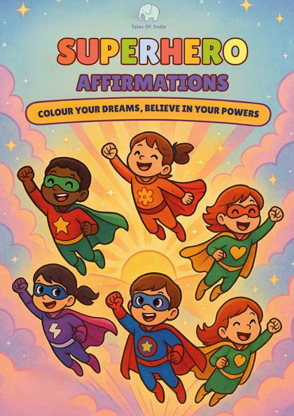 Superhero coloring book with affirmations Gift for Children Age 3-10 years