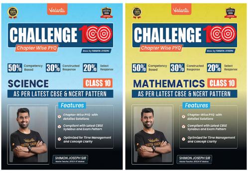 Vedantu Challenge 100 Science & Mathematics Combo Books Set Of 2 For Class 10 | CBSE Chapter-wise PYQ with Solutions | NCERT Competency Based 2026 Exam Prep Guide | Objective & Subjective Questions | Practice Book by Shimon Joseph | Score Booster Series