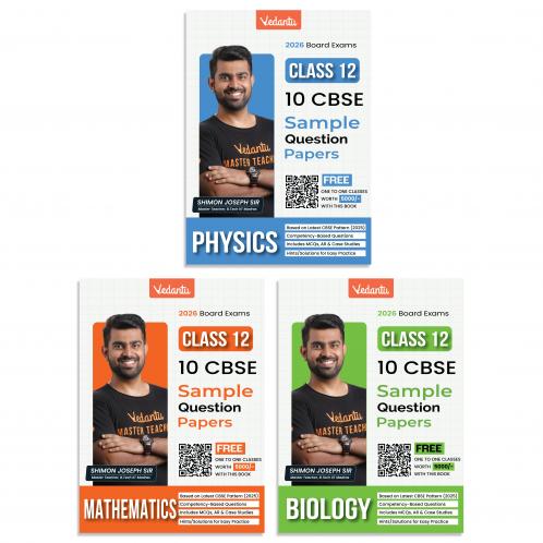 Vedantu CBSE Class 12 PCB Sample Question Papers 2026 Exam Combo (Physics Chemistry & Biology) | 30 Solved Sample Papers | Based on Latest CBSE Pattern | By Shimon Joseph
