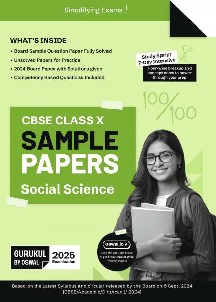 Gurukul by Oswal Social Science Sample Papers : CBSE Class 10 for Exam 2025