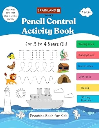 Pencil Control Activity Book for 3 to 4 Years Old - Practice Book for Kids
