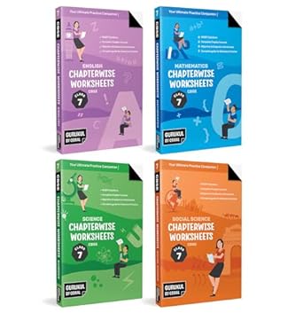 Gurukul by Oswal Chapterwise Worksheets CBSE Class 7 Bundles (Set of 4) : Maths Science Social Science English for Exam 2026