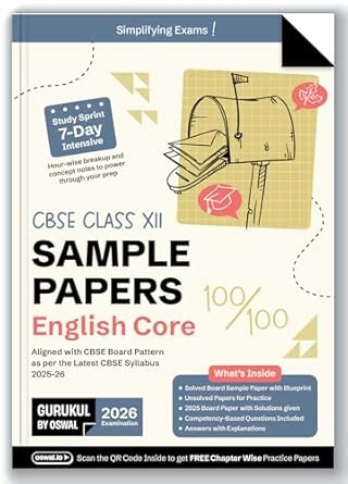 Gurukul by Oswal English Core Sample Papers : CBSE Class 12 for Exam 2026