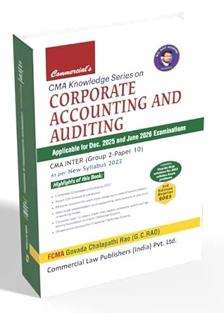 CMA Knowledge Series on Corporate Accounting and Auditing (CMA Inter G -2 Paper-10) New Syllabus