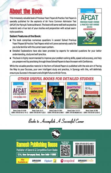 AFCAT (Air Force Common Admission Test): Previous Years' Papers & Practice Test Papers (Solved)