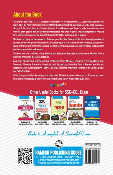 SSC Combined Graduate Level (CGL) Tier-II Statistics (Paper-II)  Exam Guide