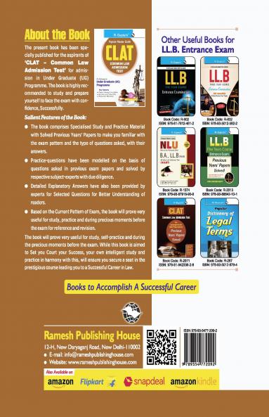 CLAT : Common Law Admission Test Guide (For Under Graduate Programme)