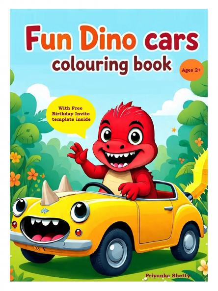 Fun Dino Cars (Colouring book for Kids)