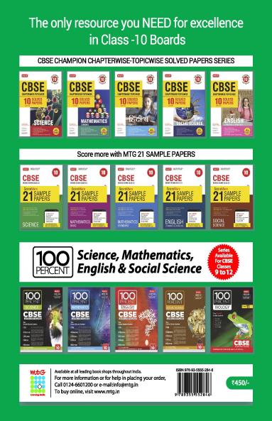 MTG CBSE 10 Years Chapterwise Topicwise Solved Papers Class 10 Mathematics Standard - CBSE Champion For Exam 2023 (Paperback MTG Editorial Board)