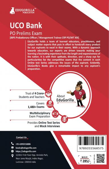 UCO Bank PO Prelims (IBPS CRP PO/MT XIII) Book 2023 (English Edition) - 8 Full Length Mock Tests and 9 Sectional Tests (1100 Solved Questions) with Free Access to Online Tests