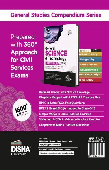 General Science & Technology Compendium with NCERT (Class 6 to 12) coverage for UPSC IAS & State PSC General Studies Prelim & Main Exams 4th Edition | Civil Services - Theory Previous Year & Practice Objective & Subjective Question Bank