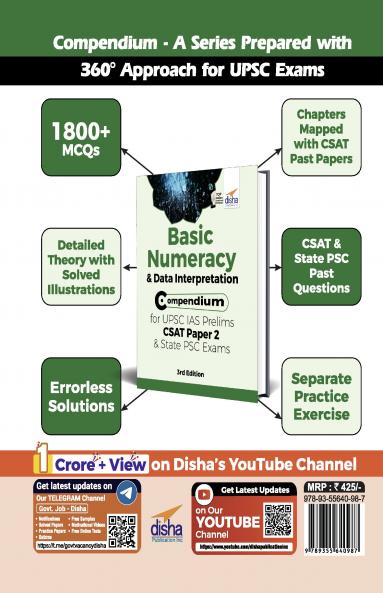 Basic Numeracy & Data Interpretation Compendium for UPSC IAS Prelims CSAT Paper 2 & State PSC Exams 3rd Edition