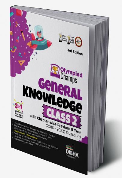 Olympiad Champs General Knowledge Class 2 with Chapter-wise Previous 8 Year (2015 - 2022) Questions 3rd Edition | Complete Prep Guide with Theory PYQs Past & Practice Exercise |