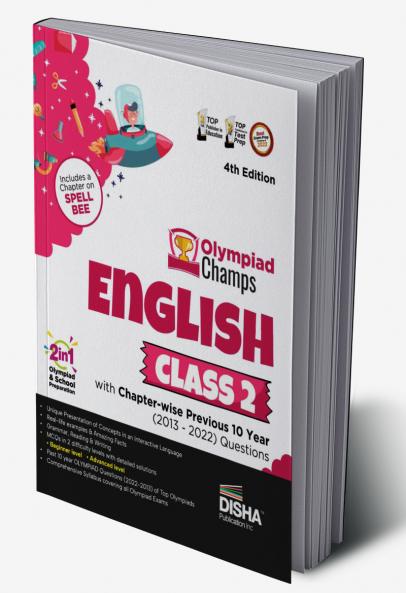 Olympiad Champs English Class 2 with Chapter-wise Previous 10 Year (2013 - 2022) Questions 4th Edition Complete Prep Guide with Theory PYQs Past & Practice Exercise