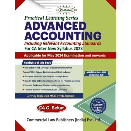 Practical Learning Series Advanced Accounting  for CA Inter New Syllabus 2023
