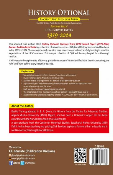 GKP History Optional 2025| Ancient & Medieval India| UPSC Mains Solved Papers 1979–2024 | 3rd Edition | For IAS State PSC & UGC and other University Exams