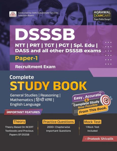 Examcart DSSSB Paper-1 Complete Guidebook By Prateek Sir For 2024 Exam In English