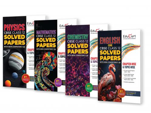 Educart Class 12 Chapter-wise Solved Papers Physics Chemistry Maths and English for 2025 | CBSE 2024-25