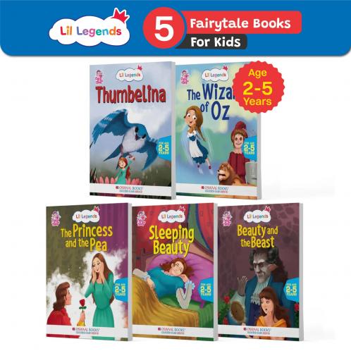 Oswaal Lil Legends Fairy Tales- Thumbelina Wizard of Oz Princess Pea Sleeping Beauty Beauty & the Beast(Set of 5 Books) For Kids Age 2-5 Years | Illustrated Stories | Bed Time Books