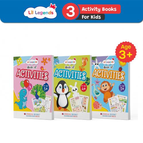 Oswaal Lil Legends Preschool Activity Books (Set of 3 Books) For 3 4 and 5+ Years Old Kids