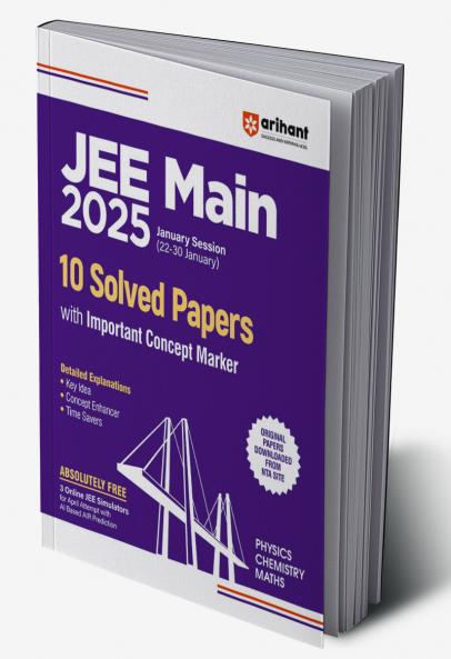JEE Main 2025 ( 10 Solved Papers with important Concept Marker ) Physics  Chemistry  Maths | English Medium