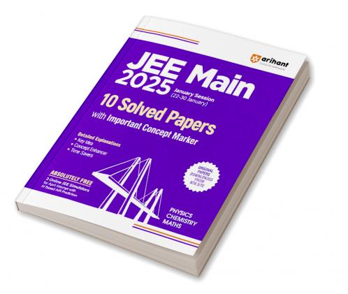 JEE Main 2025 ( 10 Solved Papers with important Concept Marker ) Physics  Chemistry  Maths | English Medium