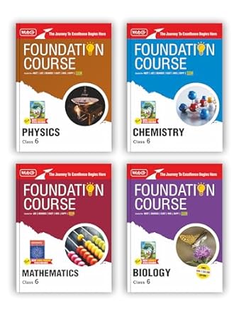 MTG Foundation Course Class 6 Physics Chemistry Mathematics & Biology Book (Edition 2025) (Set of 4 Books) For IIT JEE NEET NSO Olympiad CUET NVS KVPY & Boards Exam | Based on NCERT Latest Pattern