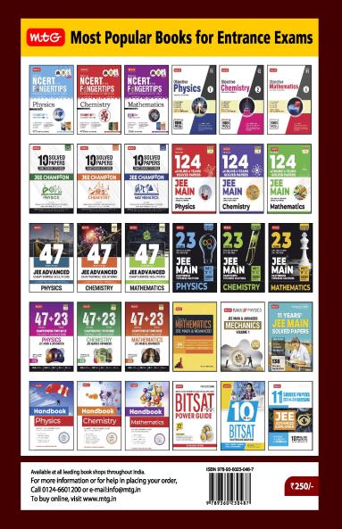 MTG BITSAT 10 Mock Tests Papers For 2025 Exam | BITSAT Model Test & Practice Papers Book with Solutions - Physics Chemistry Mathematics English & Logical Reasoning