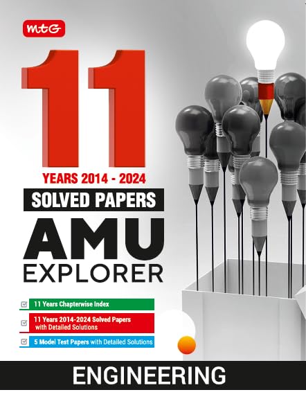 MTG 11 Years Solved Papers For AMU Engineering Entrance Exam 2025 | AMU Explorer | 5 Model Test Papers with Detailed Solutions