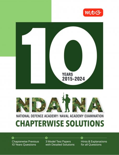 MTG NDA-NA 10 Previous Years Chapterwise Solved Papers (2015-2024) | PYQ Book For 2025 Exam | Model Test Papers with Detailed Solutions