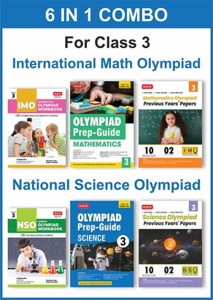 MTG Class-3 (Mathematics & Science) IMO-NSO Olympiad Workbook Prep-Guide & Previous Years Papers (PYQs) with Mock Test Paper - SOF Olympiad Books For 2024-25 Exam (Set of 6 Books)