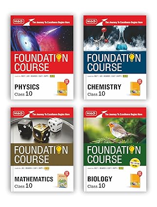 MTG Foundation Course Class 10 Physics Chemistry Mathematics & Biology Book (Edition 2025) (Set of 4 Books) For IIT JEE NEET NSO Olympiad CUET KVPY & Boards Exam | Based on NCERT Latest Pattern