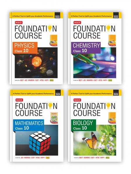 MTG Foundation Course Class 10 Physics Chemistry Mathematics & Biology Book (Set of 4) For IIT JEE NEET NSO Olympiad NTSE NVS KVPY & Boards Exam | Based on NCERT Latest Pattern 2024-25