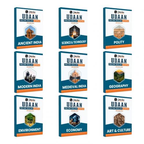 PW UPSC UDAAN Prelims Wallah - Static Medieval India Ancient India and Art and Culture Modern India Polity Science & Technology Economy Environment and Geography Combo Set of 9 Books
