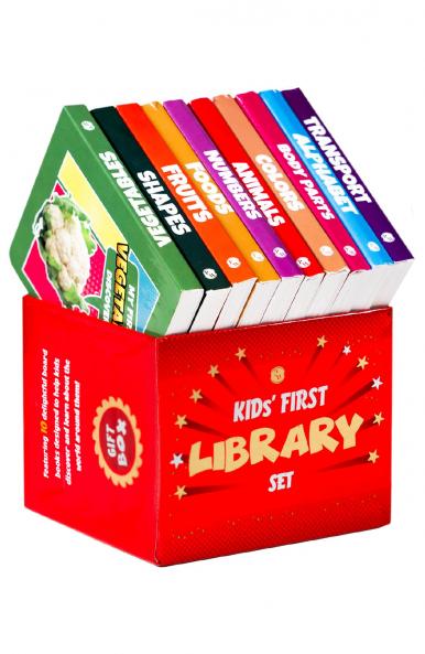 PW Kids' First Library Box Set of 10 Board Books l Gift Set for Kids 1 to 3 Years