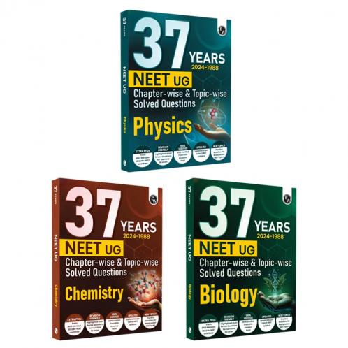 PW 37 Years NEET Previous Year Solved Question Papers Physics Chemistry and Biology Combo Set of 3 Books PYQs Chapterwise Topicwise Solutions For NEET Exam 2025 with Newly Added Topics