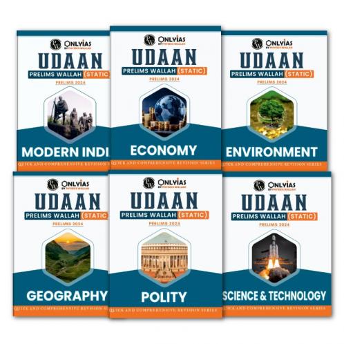 PW UPSC UDAAN Prelims Wallah - Static Modern India Polity Science & Technology Economy Environment and Geography Combo Set of 6 Books