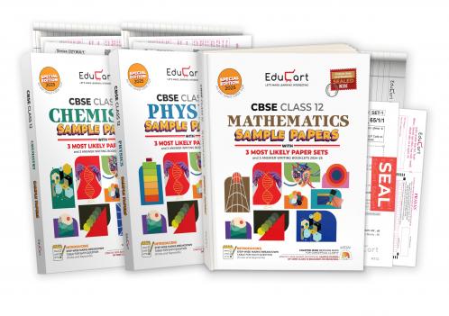 Educart CBSE Class 12 Sample Papers Bundle (2024-25) - Physics Chemistry & Mathematics (With exclusive CBSE Mock Booklets for 2025 Exam)