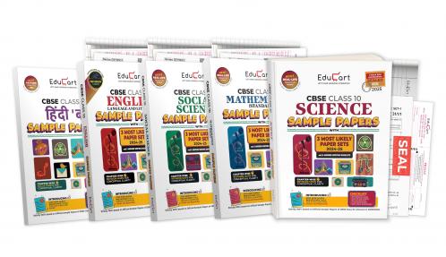 Educart CBSE Class 10 Sample Papers Bundle (2024-25) - Science Mathematics Standard Social Science English & Hindi B (With exclusive CBSE Mock Booklets for 2025 Exam)