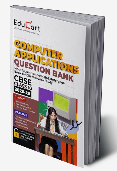 Educart CBSE Question Bank Class 10 Computer Application 2025-26 on new Syllabus 2026 (Most Recommended CBSE Reference Book for 2026 Boards Exam)