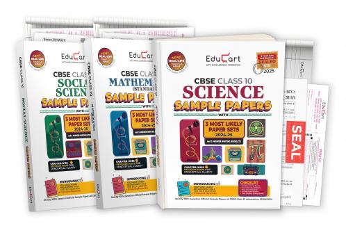 Educart CBSE Class 10 Sample Papers Bundle (2024-25) - Science Mathematics Standard & Social Science (With exclusive CBSE Mock Booklets for 2025 Exam)