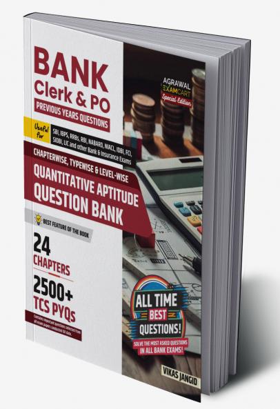 Examcart Bank Clerk & PO Quantitative Aptitude Question Bank by Vikas Jangid For All 2025 Bank Exams (SBI | IBPS | RRBs | RBI | NABARD) in English