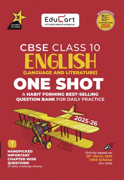 Educart One-shot English Language and Literature CBSE Class 10 Question Bank of 2025-26 (Strictly for 2026 Boards)