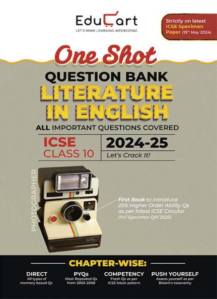 Educart ICSE Class 10 English Literature One Shot Question Bank 2025 for 2024-25 Exam