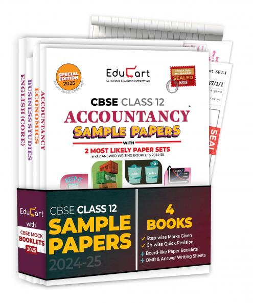 Educart CBSE Class 12 Sample Papers Bundle (2024-25) - Accountancy Business Studies Economics & English (With exclusive CBSE Mock Booklets for 2025 Exam)