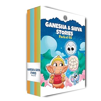 Ganesha & Shiva – Divine Tales from Indian Mythology | Hindu Gods Stories for Kids & Adults | Illustrated Comic Book Set | Amar Chitra Katha – Pack of 5