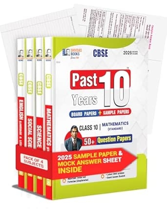 CBSE Class 10 Past 10 Years Solved Papers (2015-2025) (Pack) Maths Standard Science Social Science English Lang. & Lit. 35+ Sample Papers Fully Solved All Sets 2026 Board Exams by Shivdas