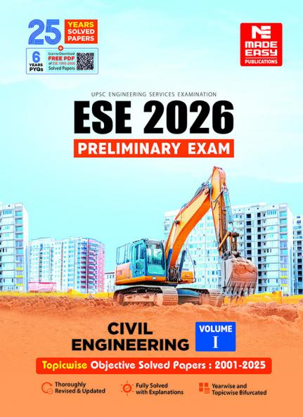 ESE 2026 Preliminary Exam: Civil Engineering Objective Solved Paper Vol-1